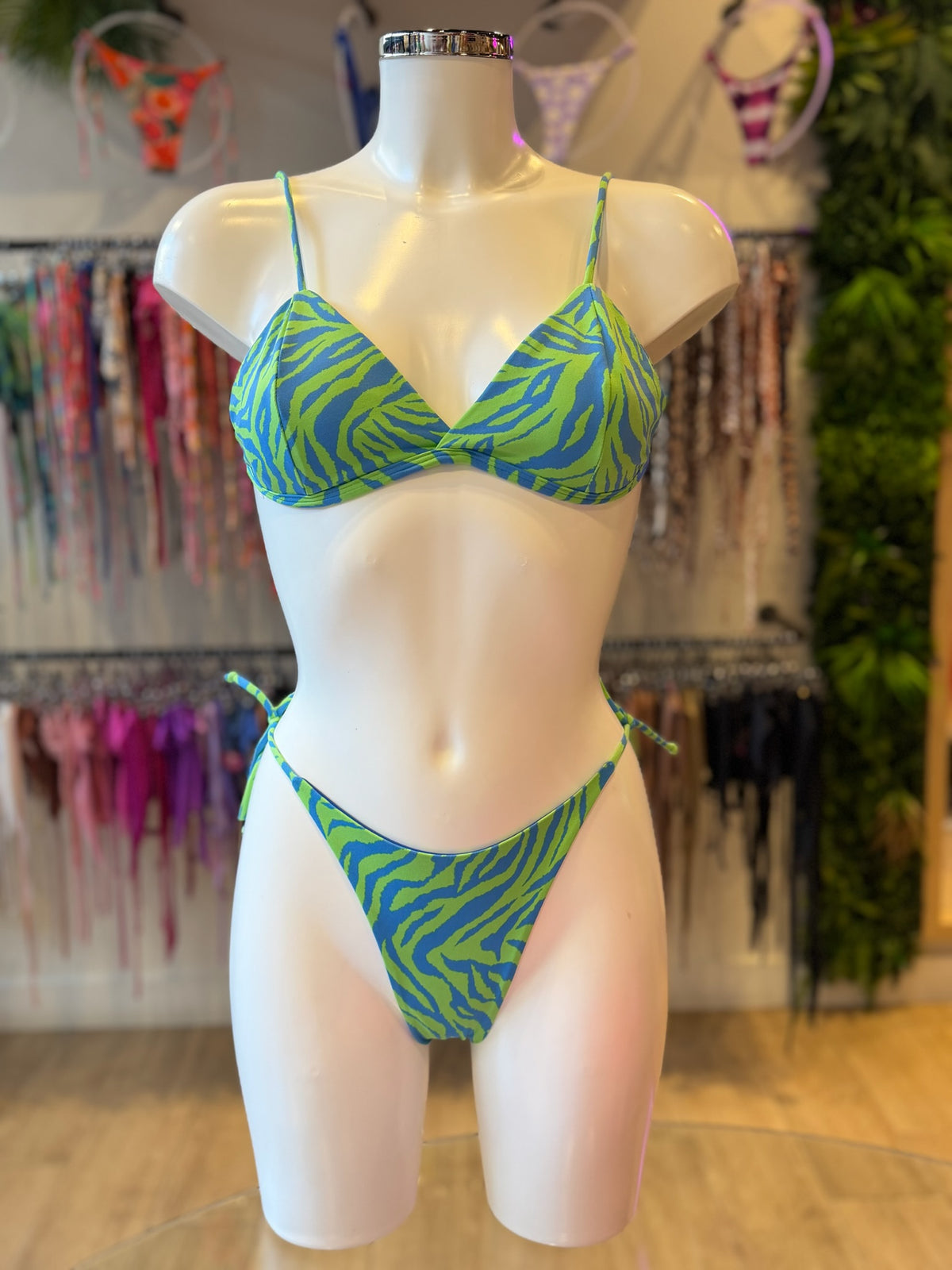 TRIÁNGULO FIJO ZEBRA VERDE-AZUL