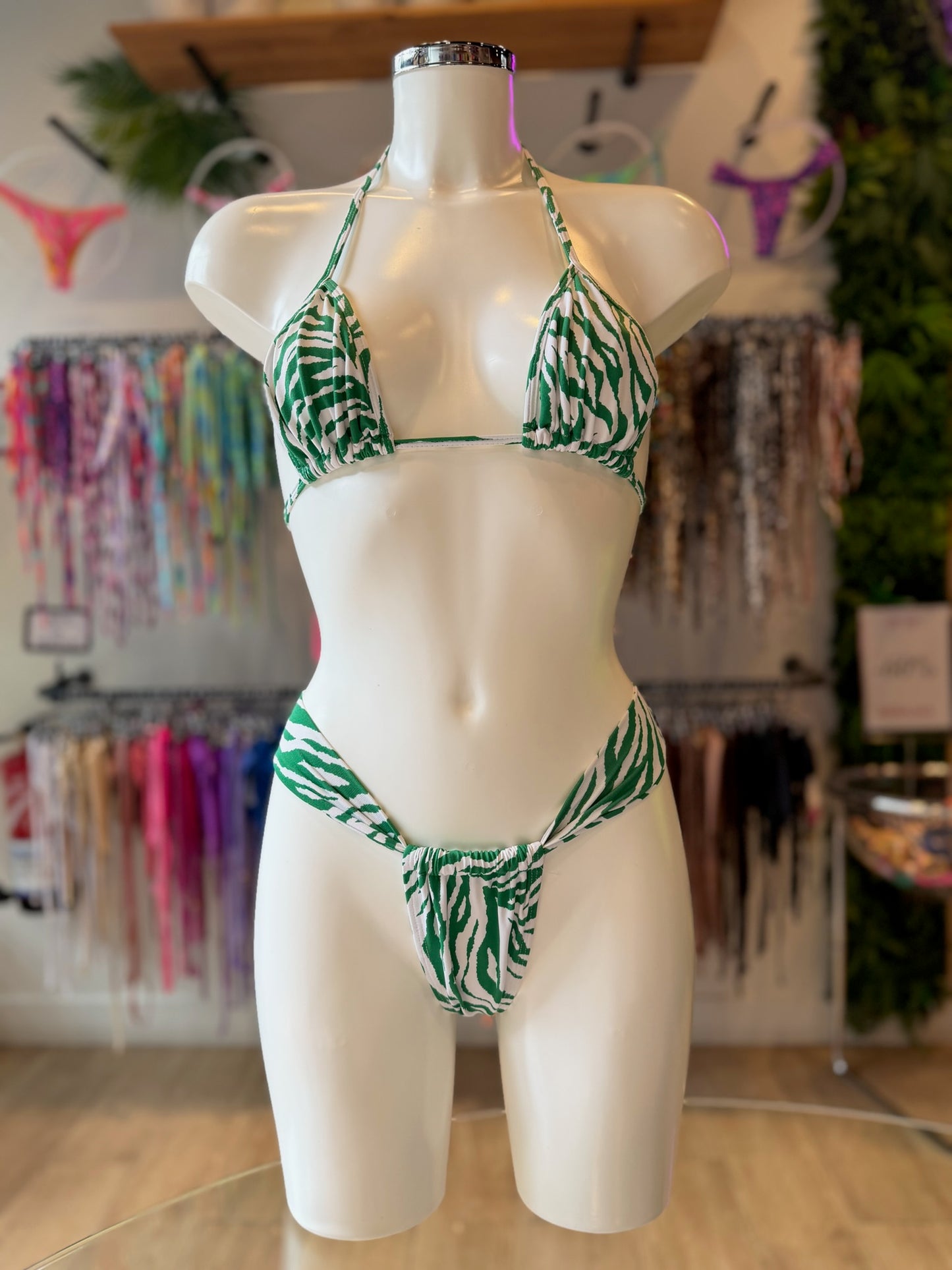 TANGA CORTINA ZEBRA VERDE