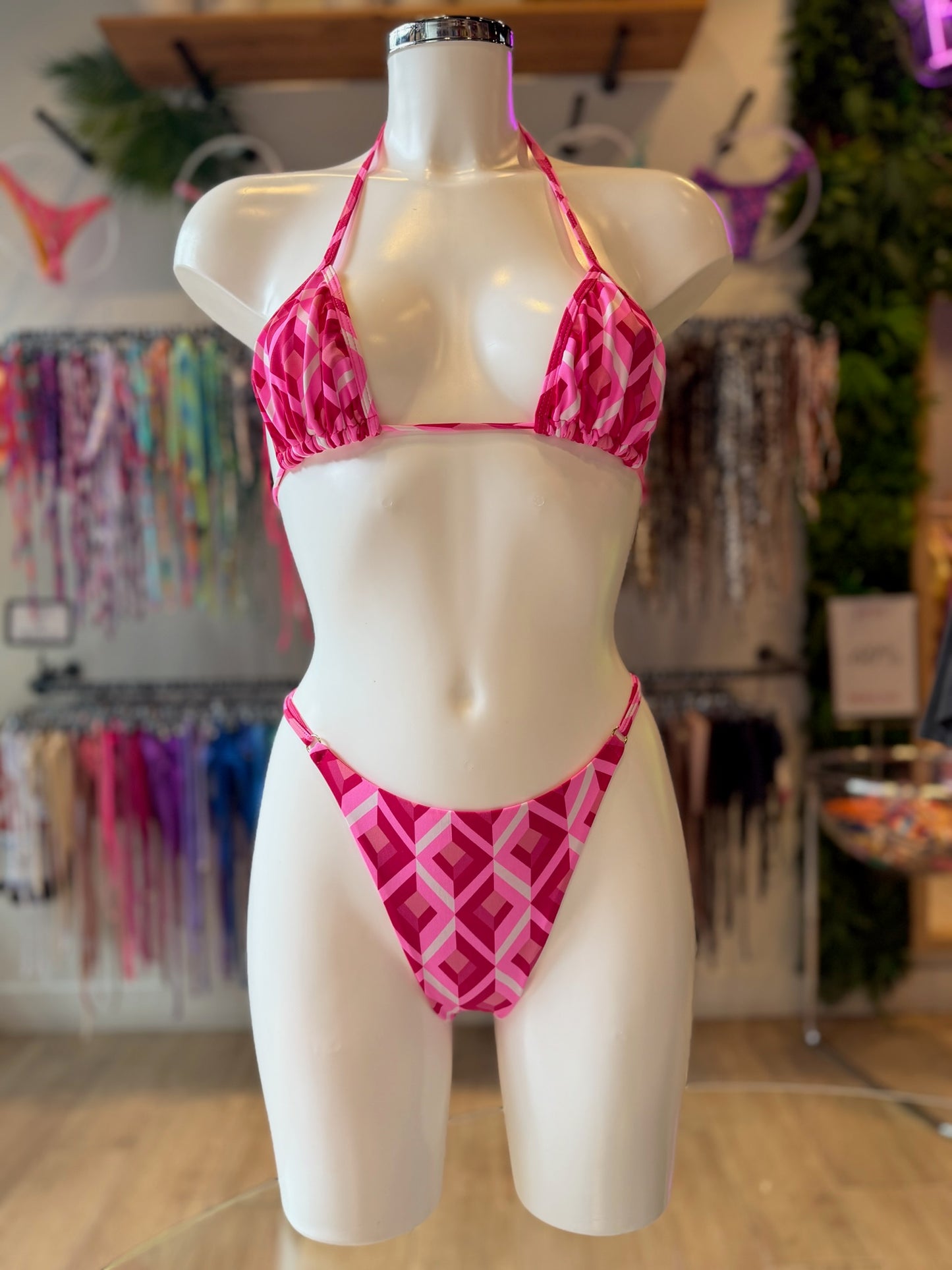 TANGA REGULABLE GEOMETRIC ROSA