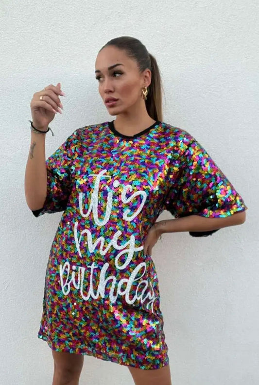 CAMISETA OVERSIZE LENTEJUELAS