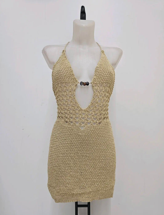 VESTIDO CORTO LUREX BOLITAS