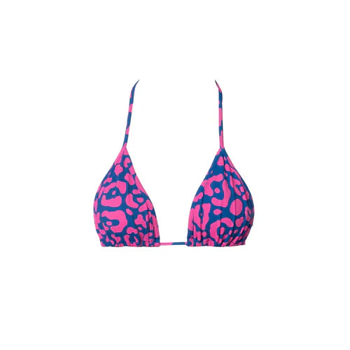 TRIÁNGULO CORTINA LEOPARDO ROSA-AZUL