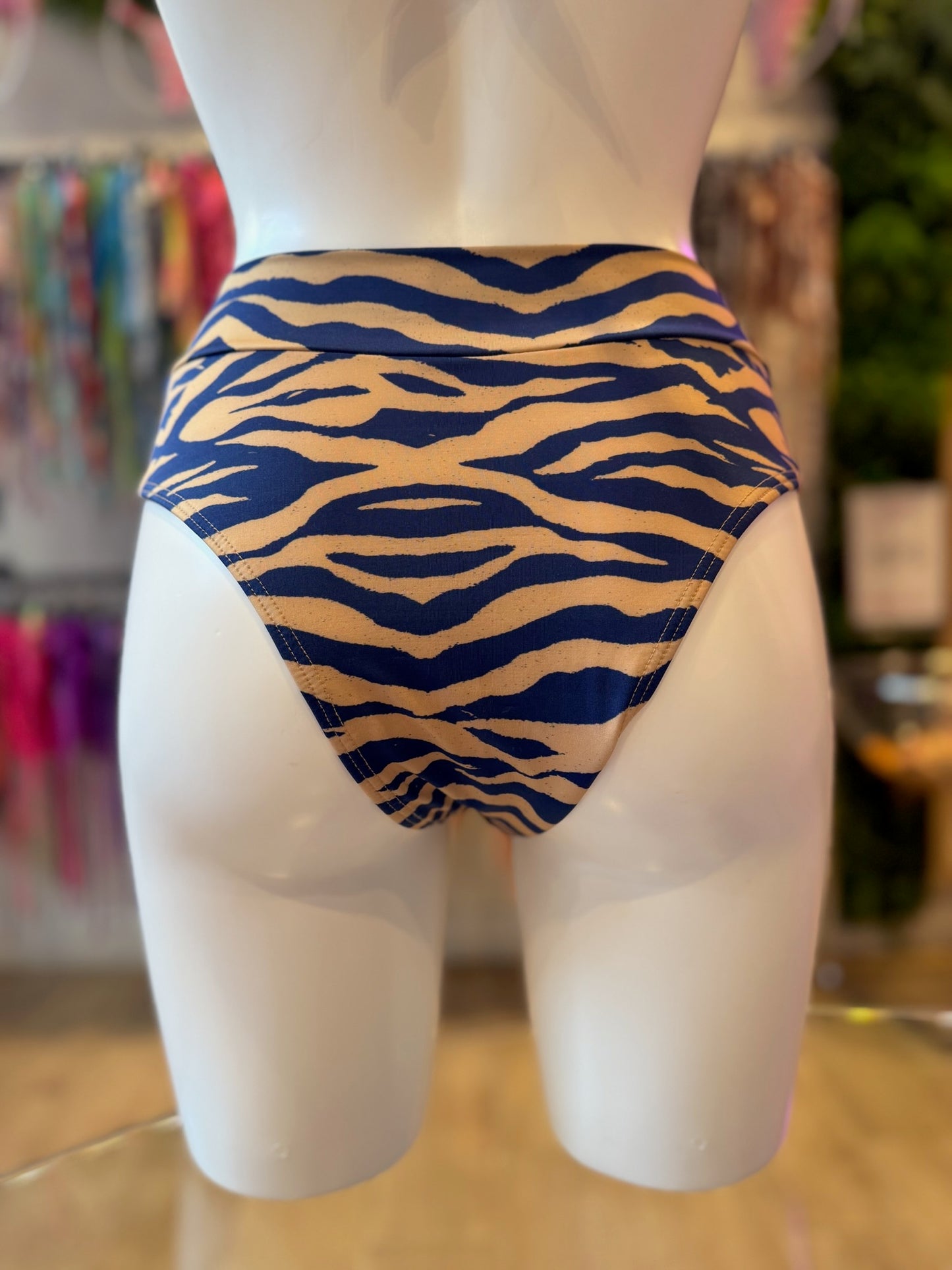 BRASILEÑA SUNKINI ZEBRA ORO-MARINO