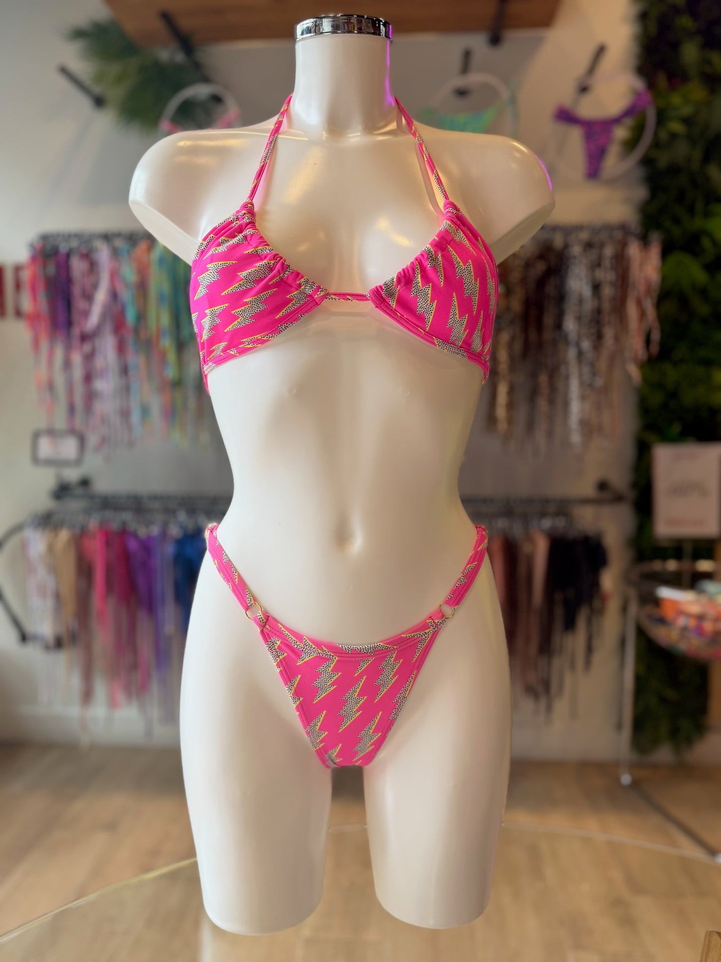 MINI TANGA REGULABLE RAYO ROSA NEÓN