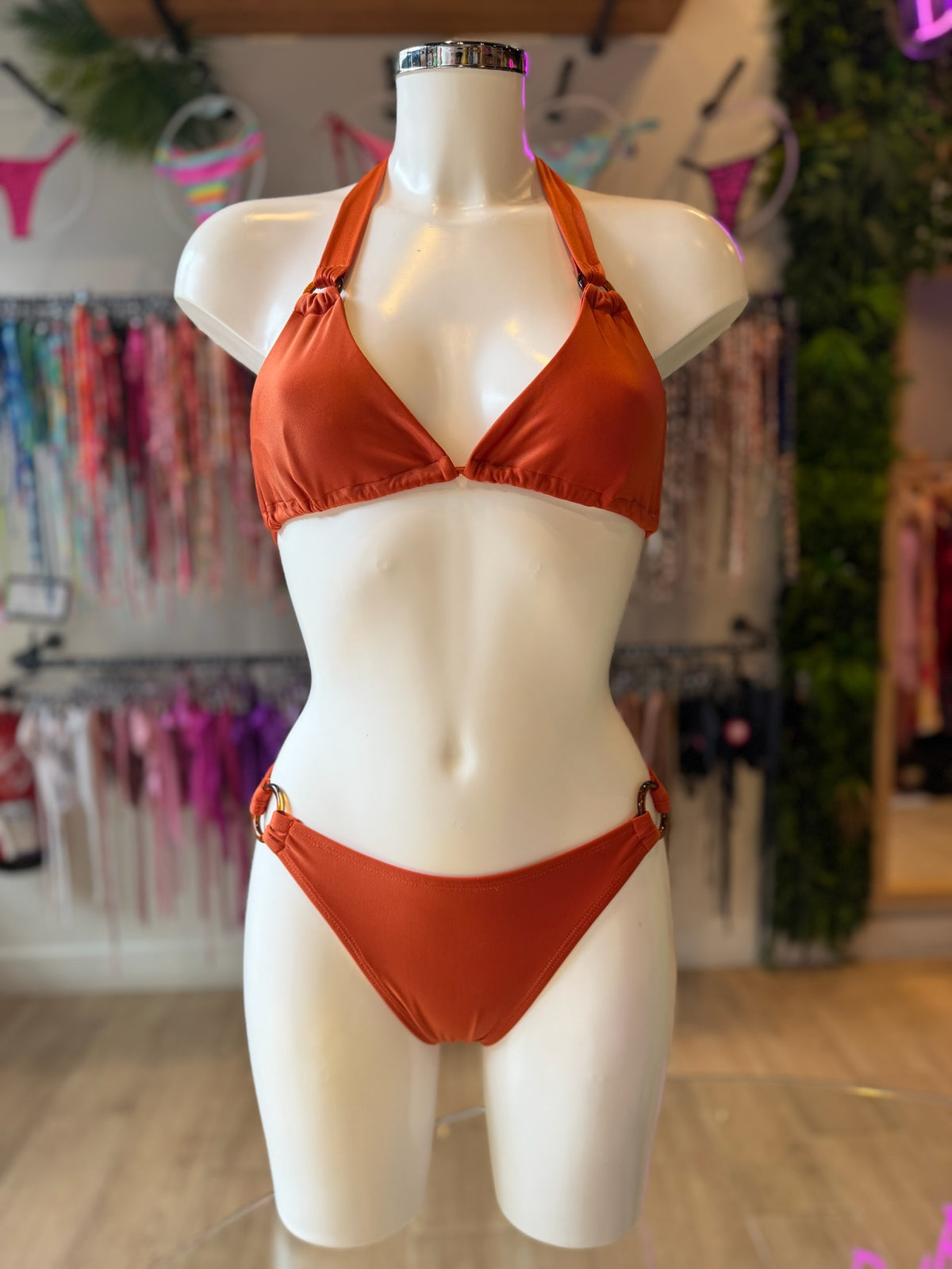 BRASILEÑA ARGOLLAS SEDA NARANJA