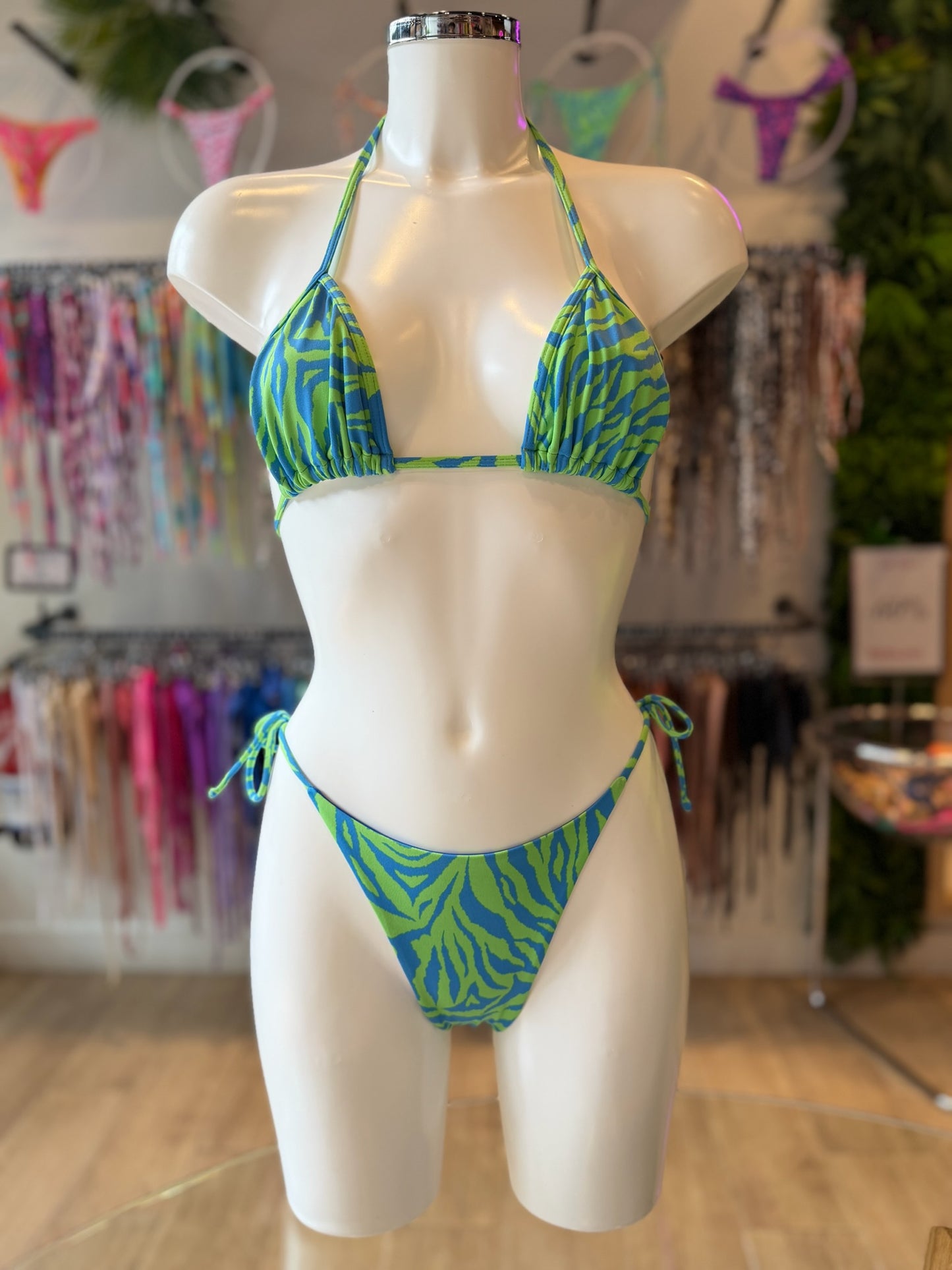 TANGA LAZOS ZEBRA VERDE-AZUL