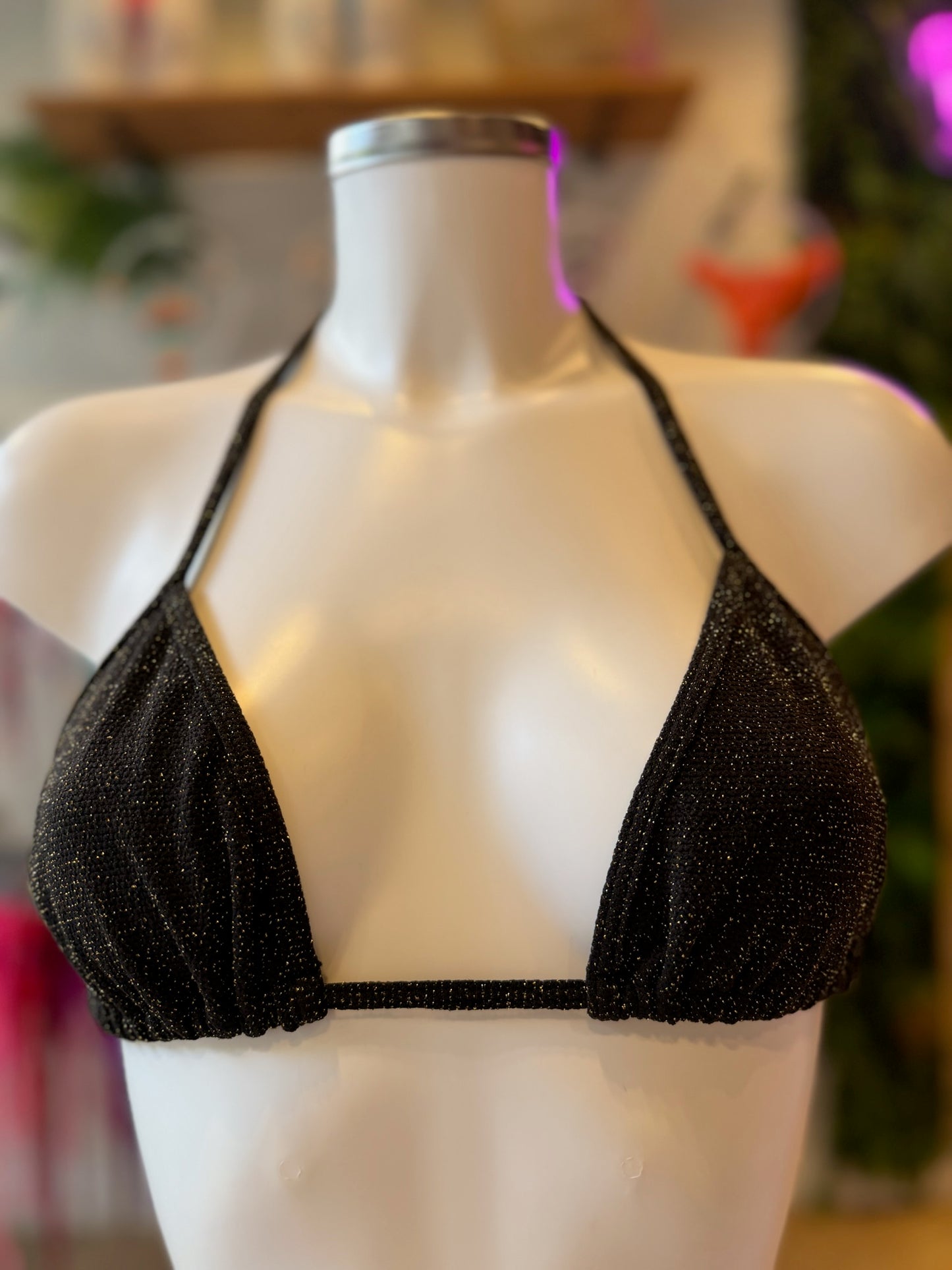 TRIÁNGULO CORTINA LUREX NEGRO
