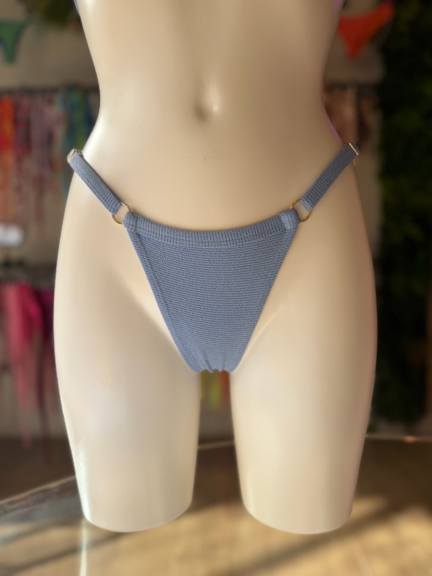 MINI TANGA REGULABLE LUREX AZUL CIELO