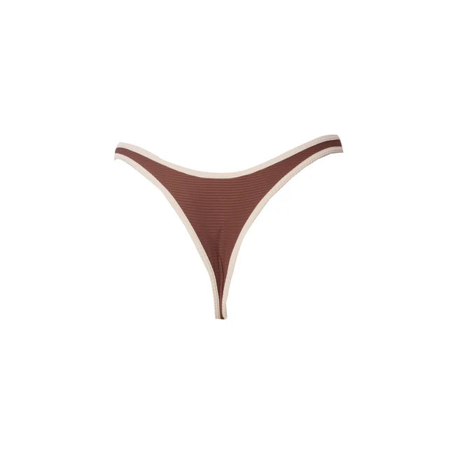 TANGA ASA DELTA DRAPE BICOLOR MARRÓN-CREMA