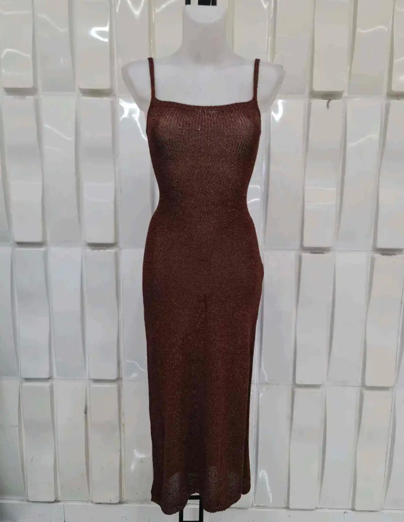 VESTIDO LUREX ESPALDA ZIG ZAG