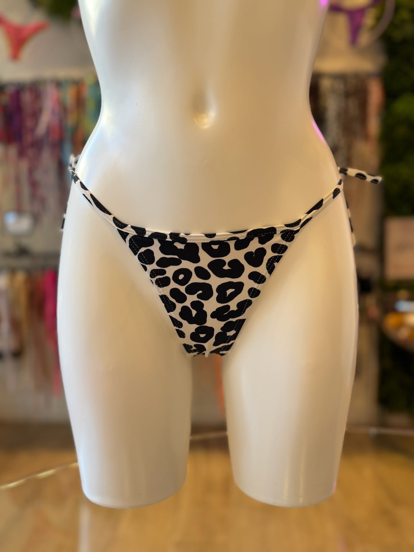 TANGA RIPPLE LEOPARDO BLANCO-NEGRO