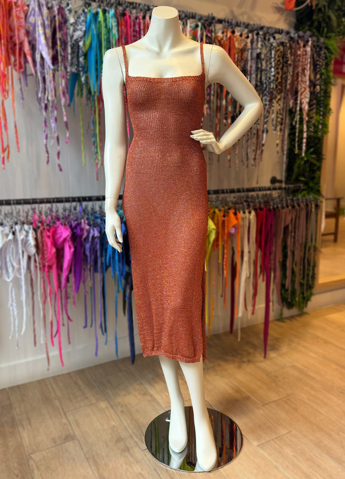 VESTIDO LUREX ESPALDA ZIG ZAG