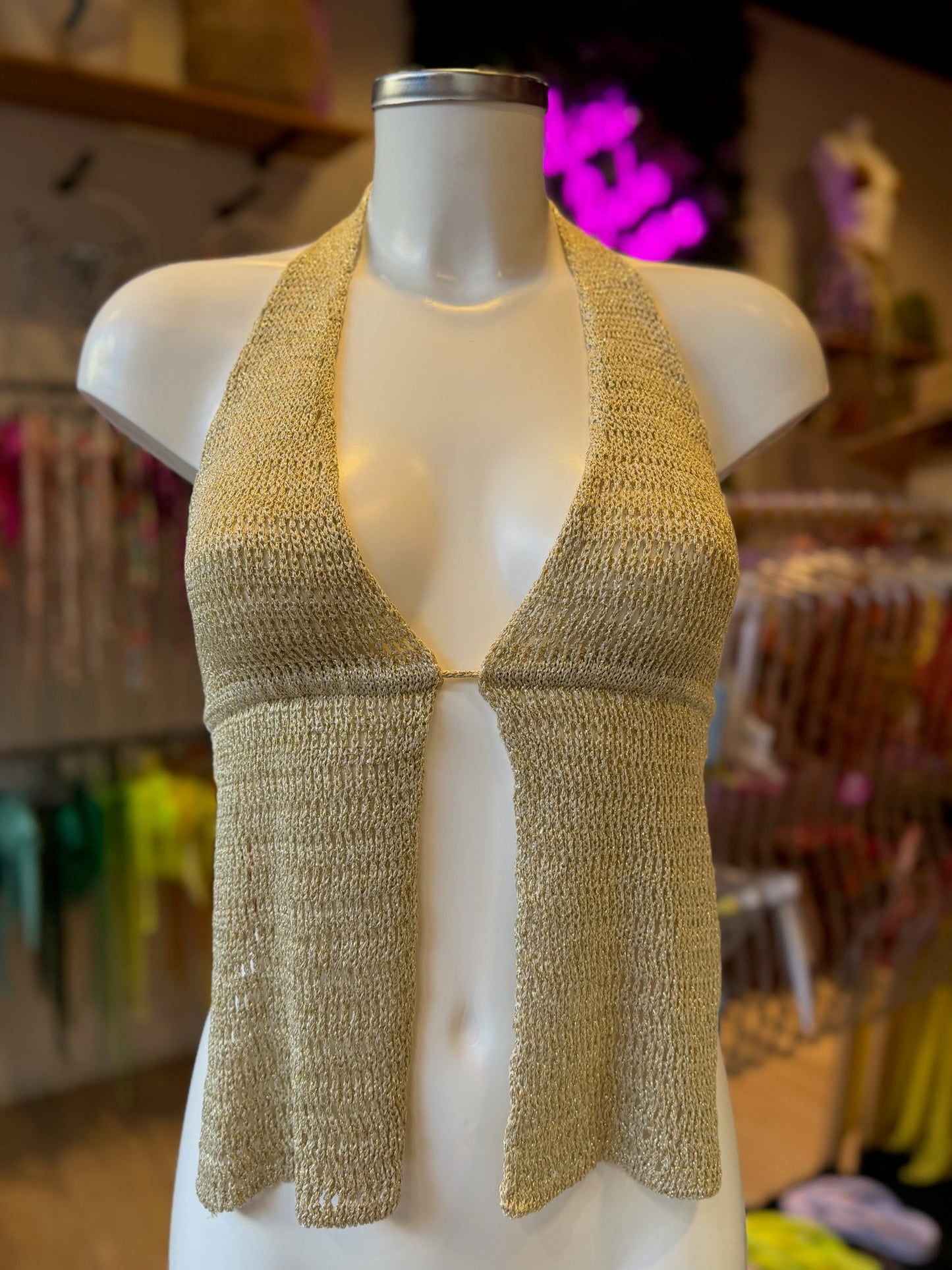TOP LUREX CUELLO HALTER