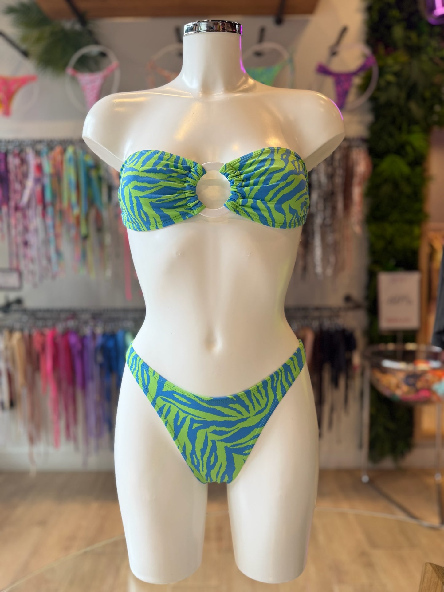 TANGA ASA DELTA ZEBRA VERDE-AZUL