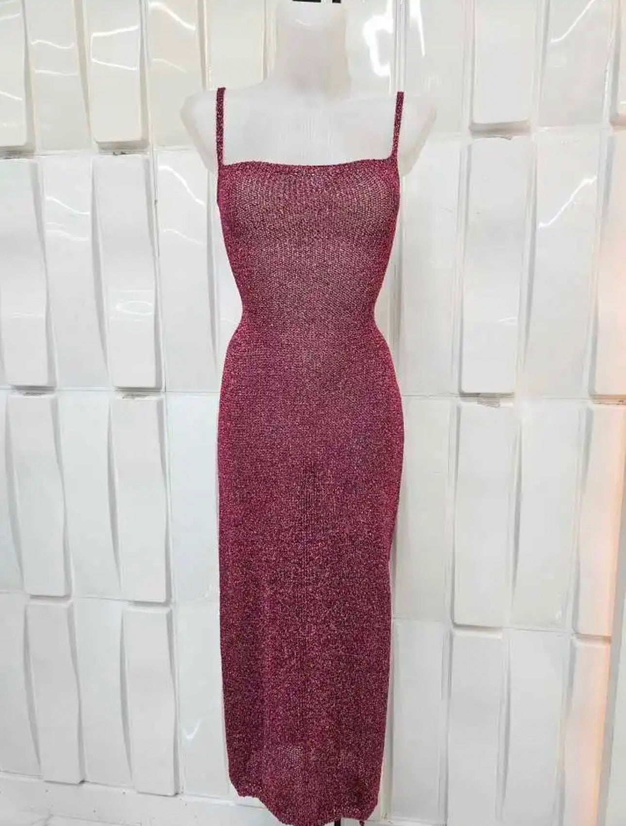 VESTIDO LUREX ESPALDA ZIG ZAG