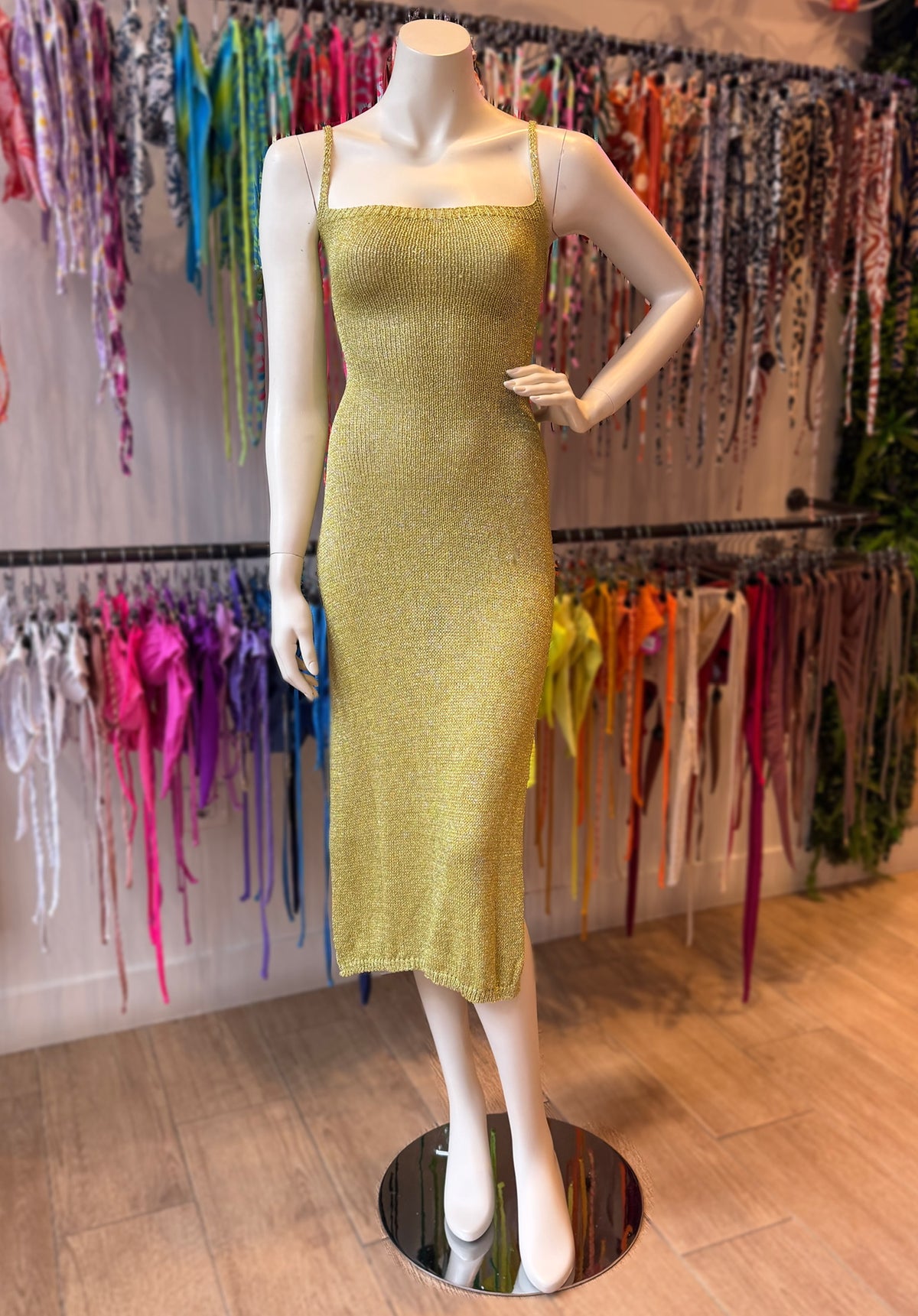 VESTIDO LUREX ESPALDA ZIG ZAG