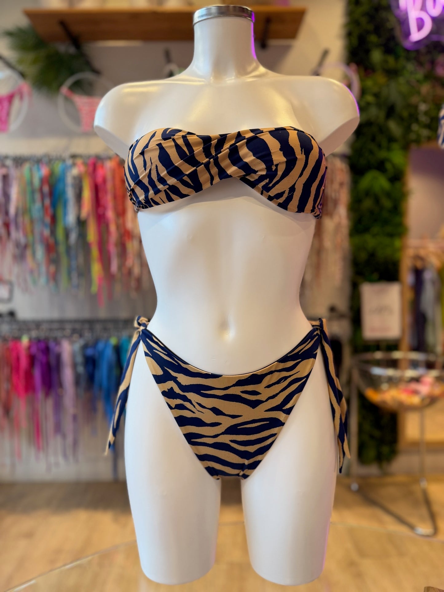 BRASILEÑA LAZOS ZEBRA ORO-MARINO