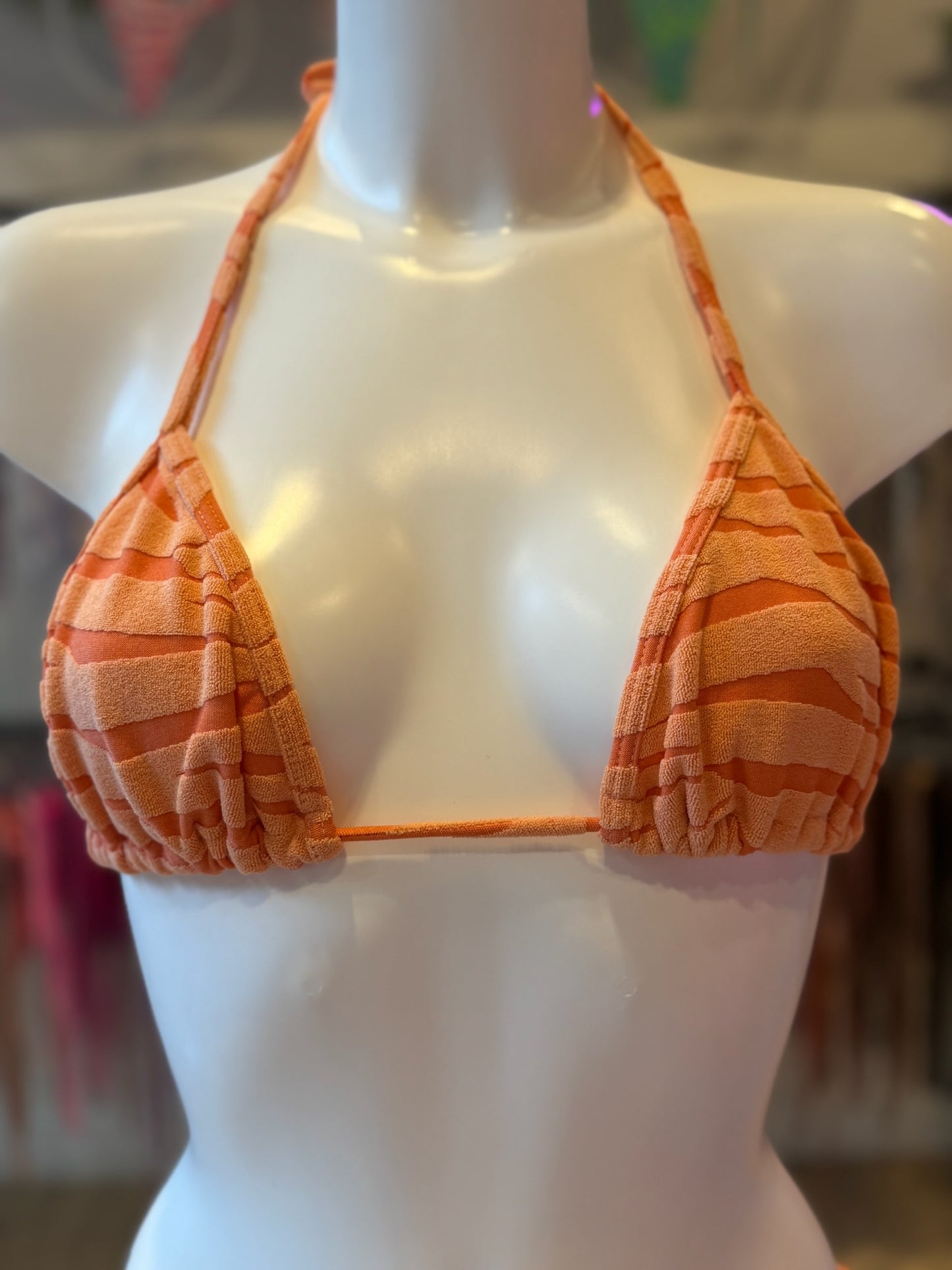 TRIÁNGULO CORTINA TOALLA ZEBRA NARANJA