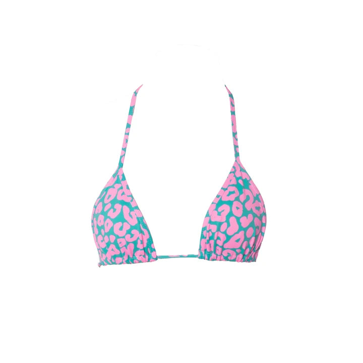 TRIÁNGULO CORTINA LEOPARDO CELESTE-ROSA