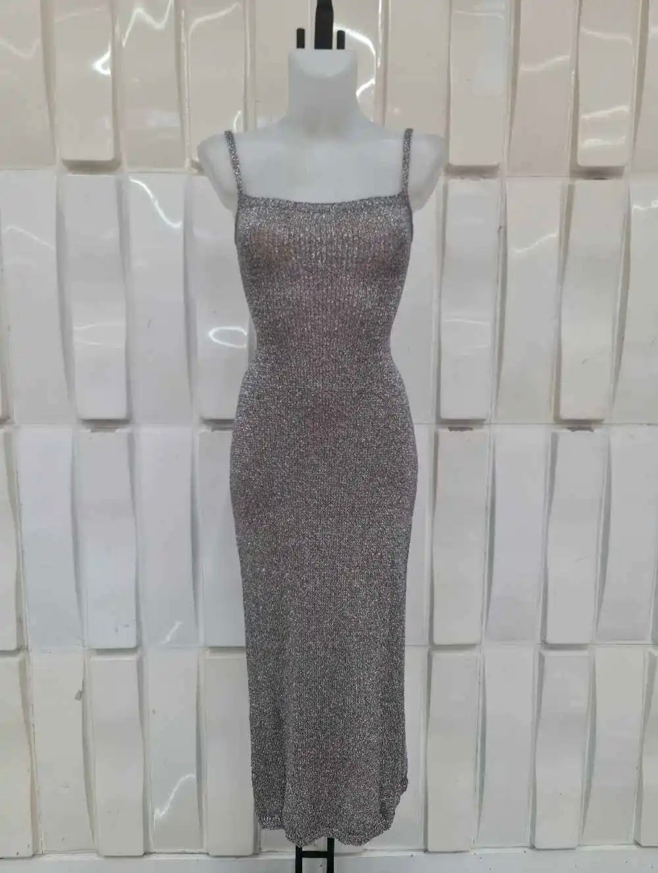 VESTIDO LUREX ESPALDA ZIG ZAG