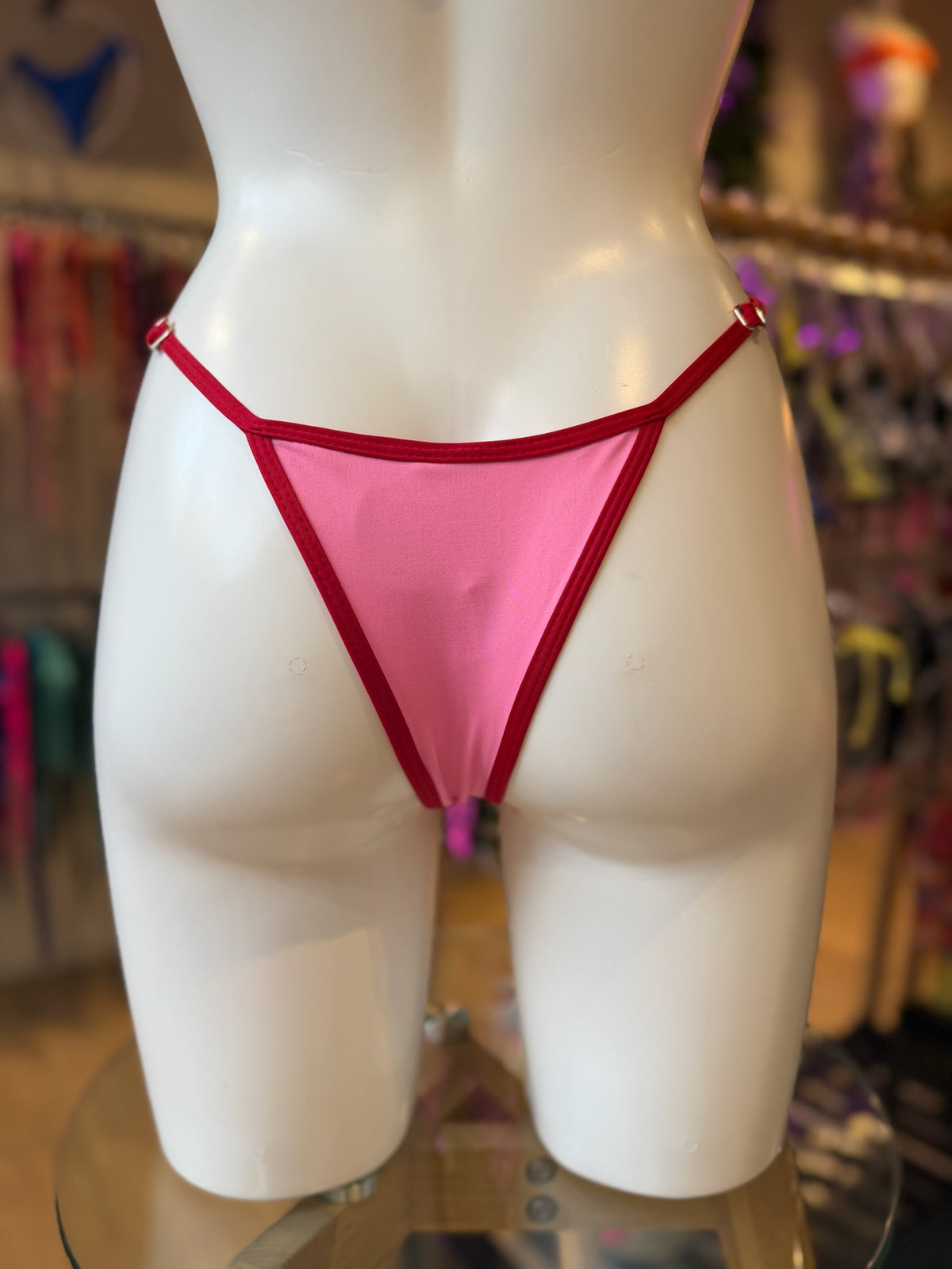 TANGA REGULABLE BICOLOR ROSA-ROJO