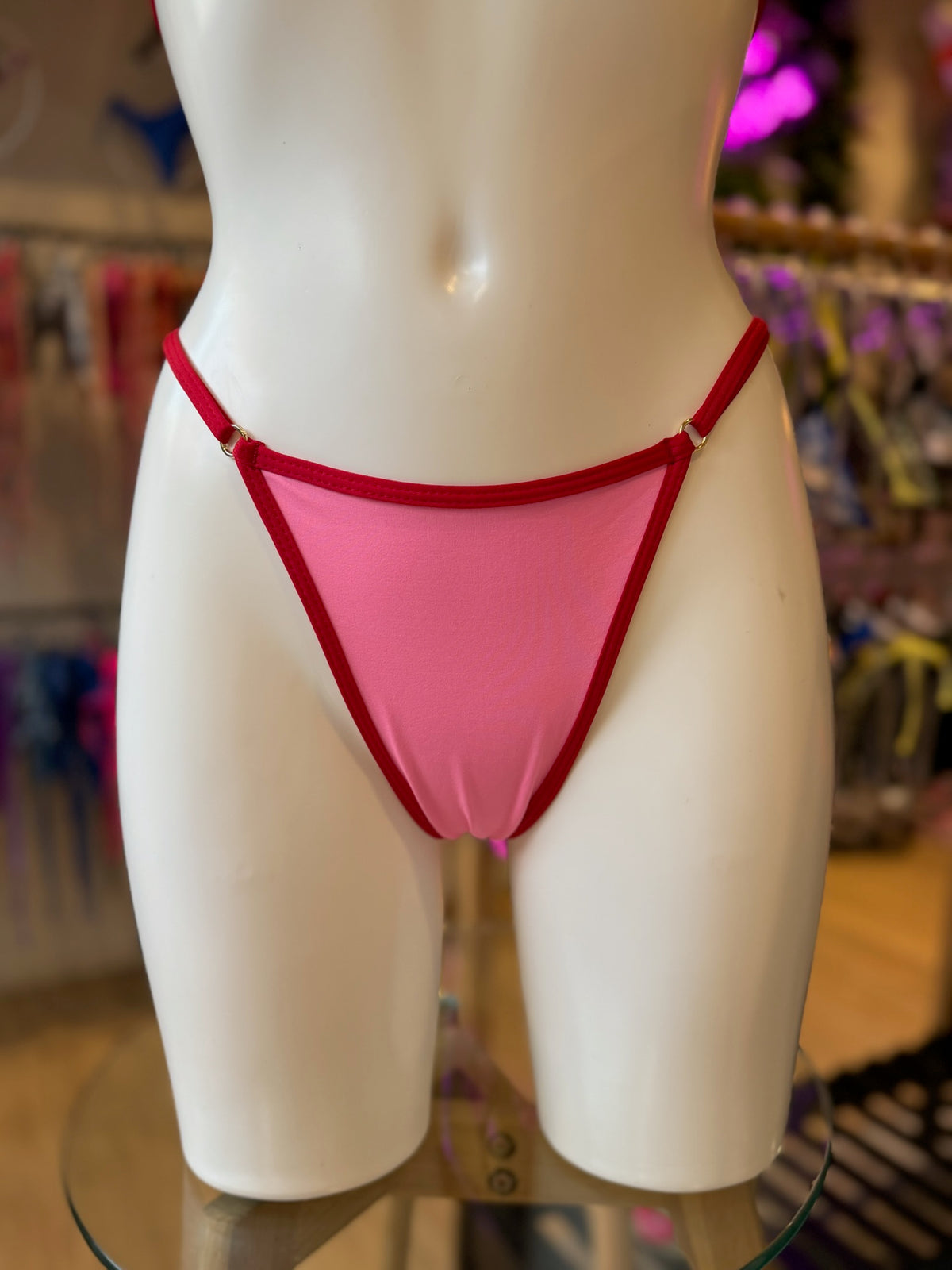 TANGA REGULABLE BICOLOR ROSA-ROJO
