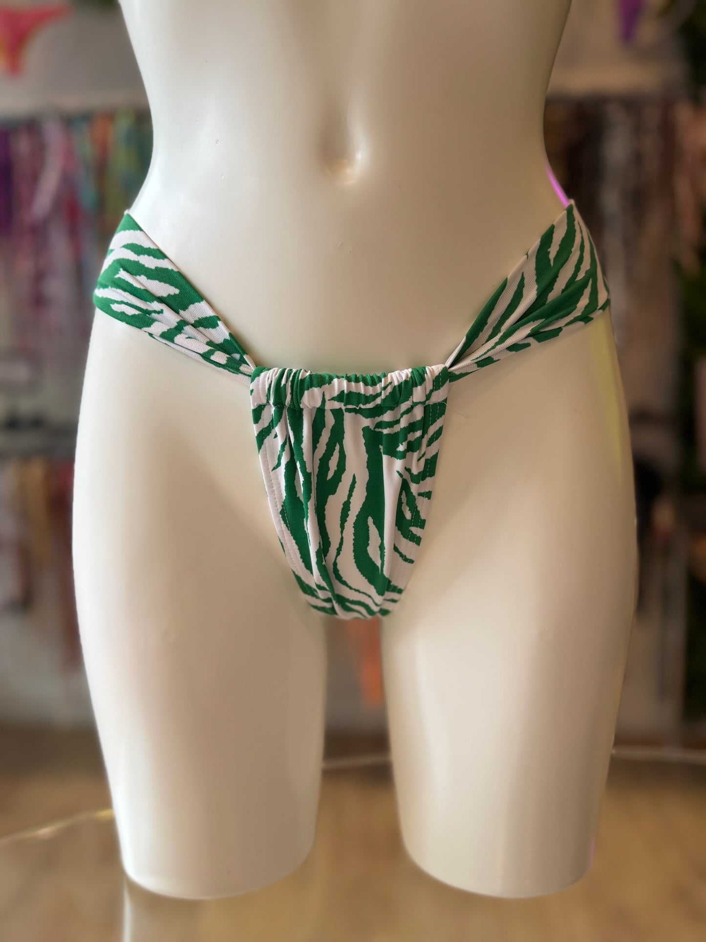 TANGA CORTINA ZEBRA VERDE