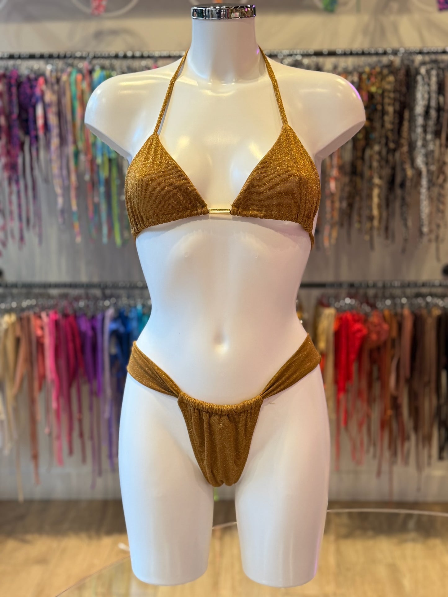 TANGA CORTINA LUREX CAMEL