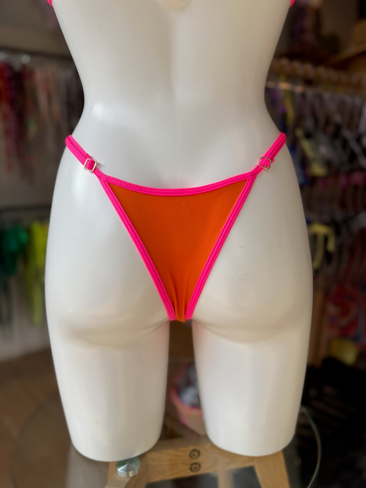 TANGA REGULABLE BICOLOR NARANJA-FUCSIA