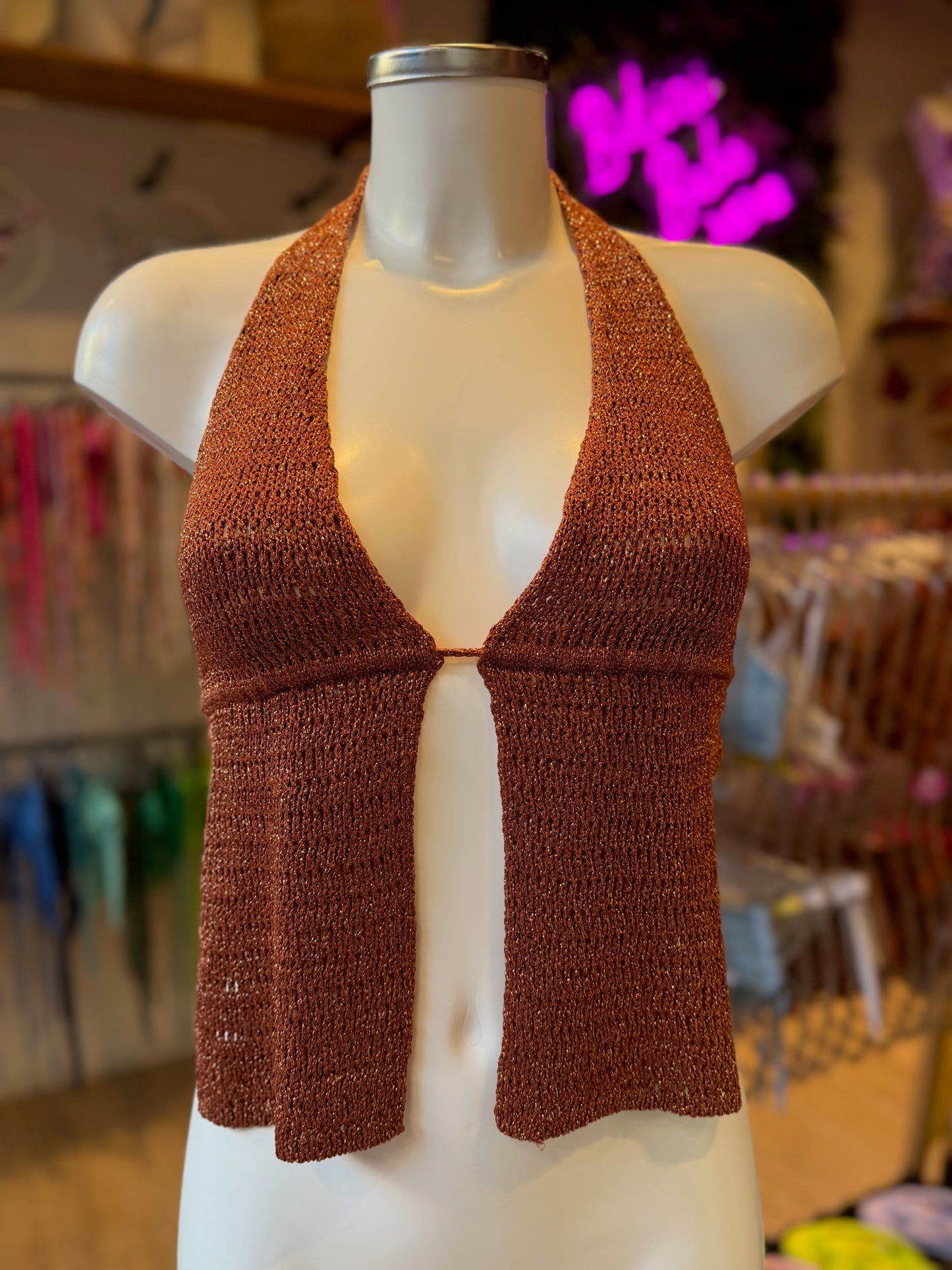 TOP LUREX CUELLO HALTER