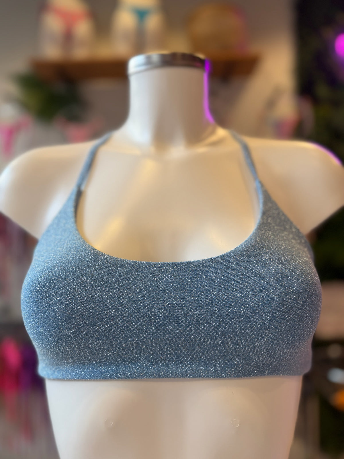 TOP PLANO LUREX CIELO