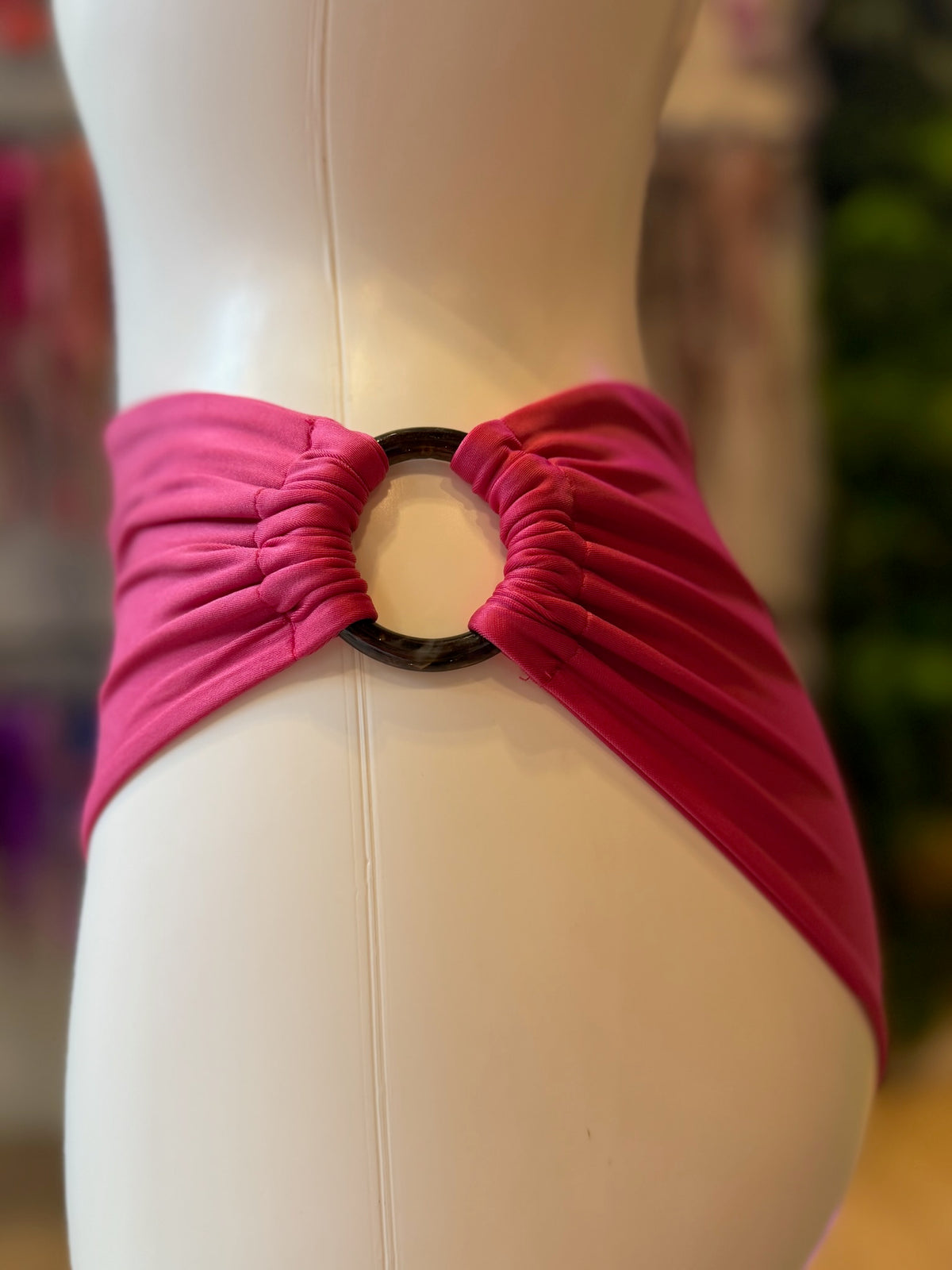 BRASILEÑA FAJA ARGOLLAS SEDA ROSA