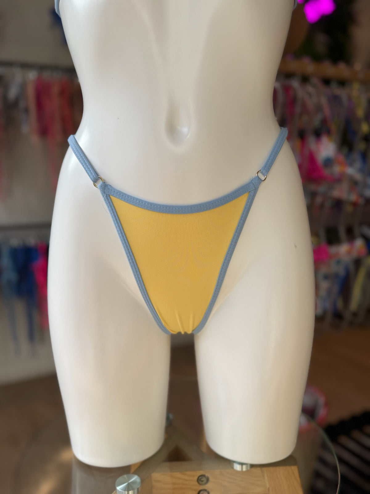 TANGA REGULABLE BICOLOR AMARILLO-CIELO
