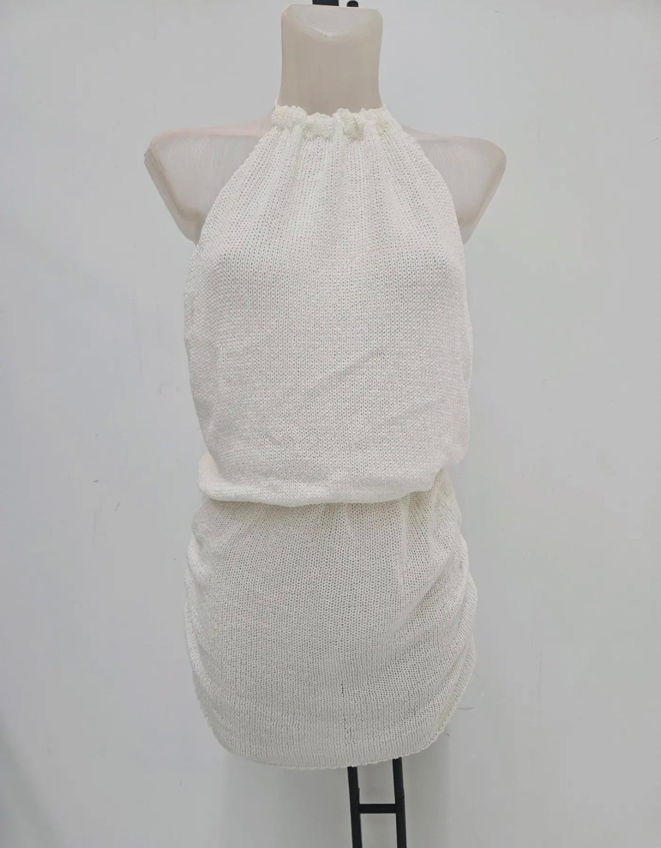 VESTIDO LUREX CORTO CUELLO AJUSTABLE