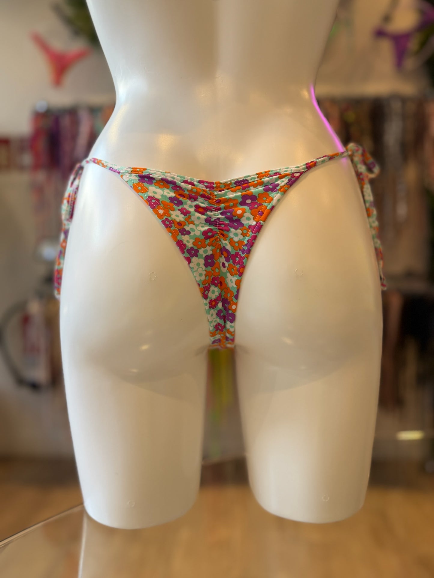 TANGA RIPPLE FLORAL NARANJA-LILA