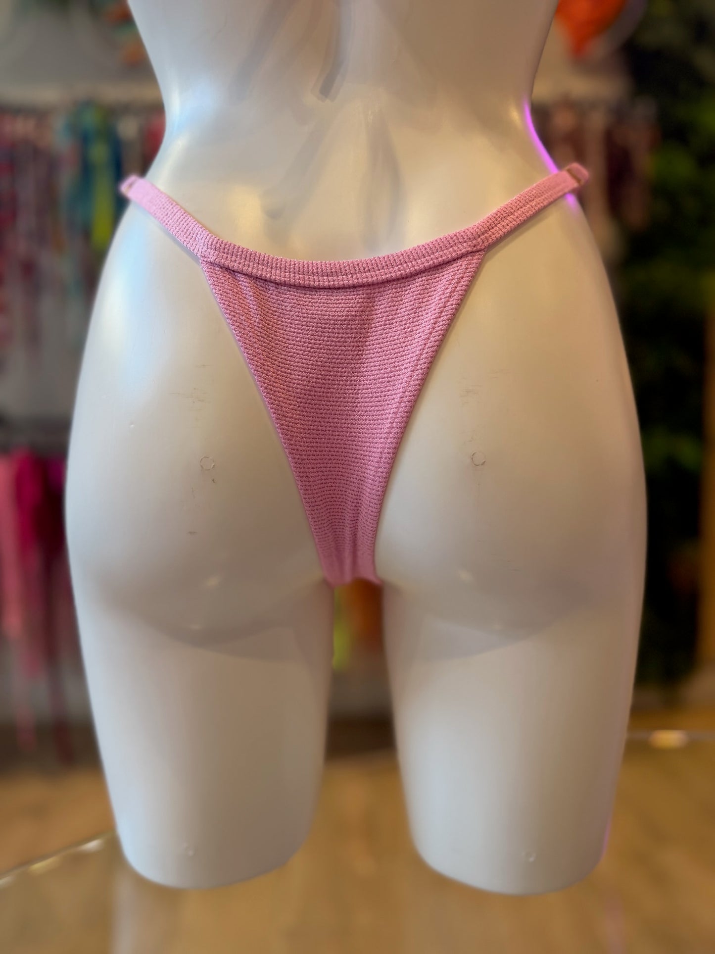 MINI TANGA REGULABLE LUREX CHICLE