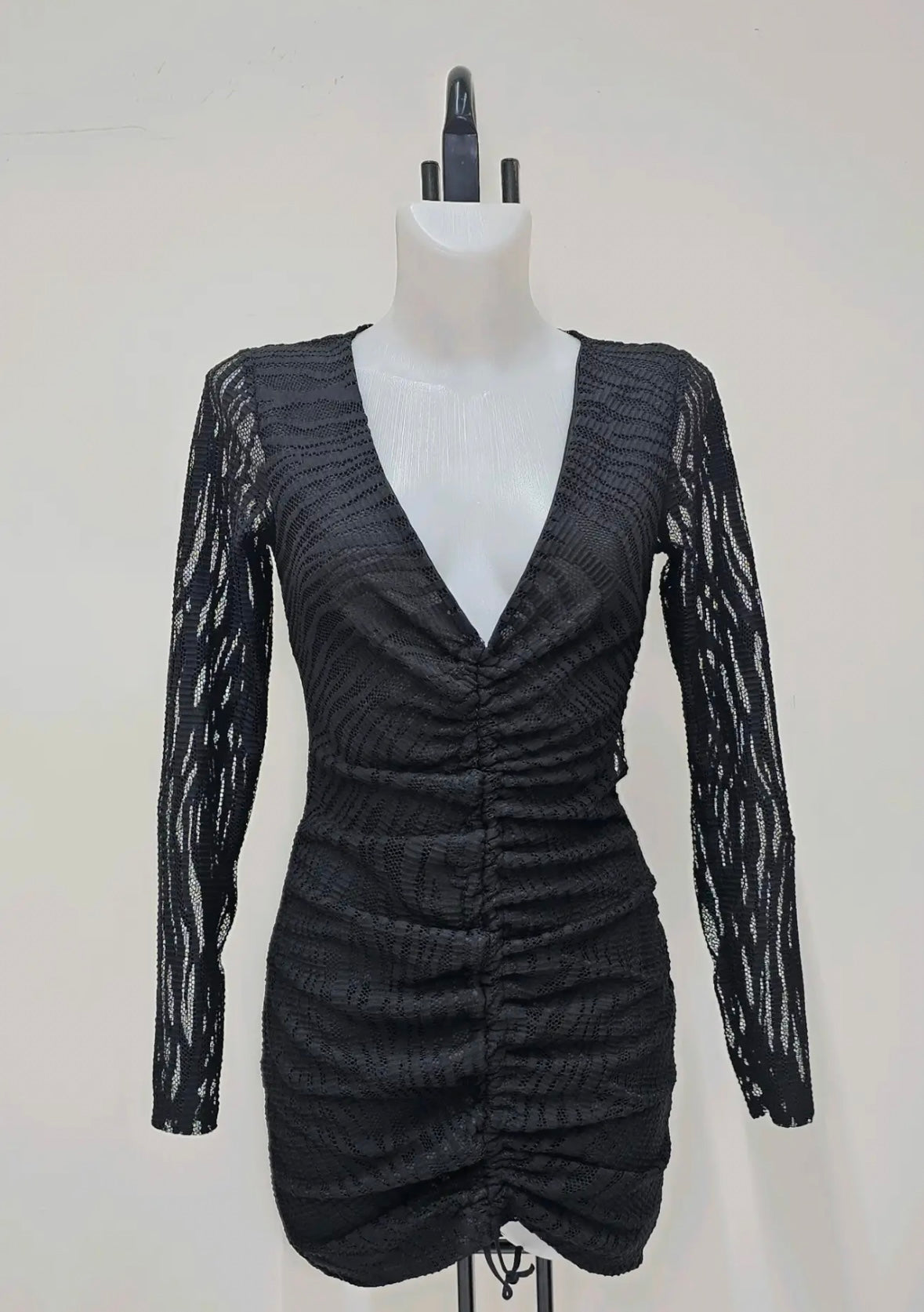 VESTIDO FRUNCIDO ENCAJE CEBRA