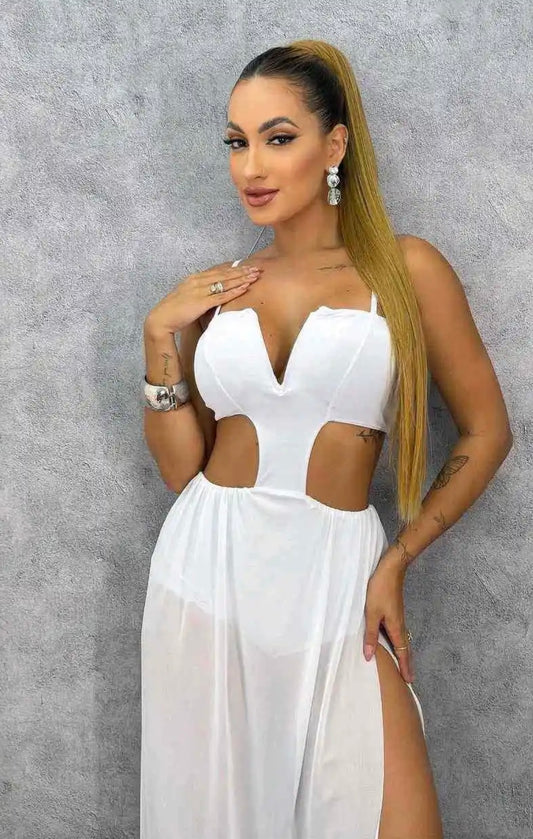 VESTIDO LARGO ESCOTE V