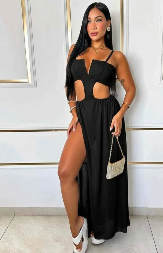 VESTIDO LARGO ESCOTE V