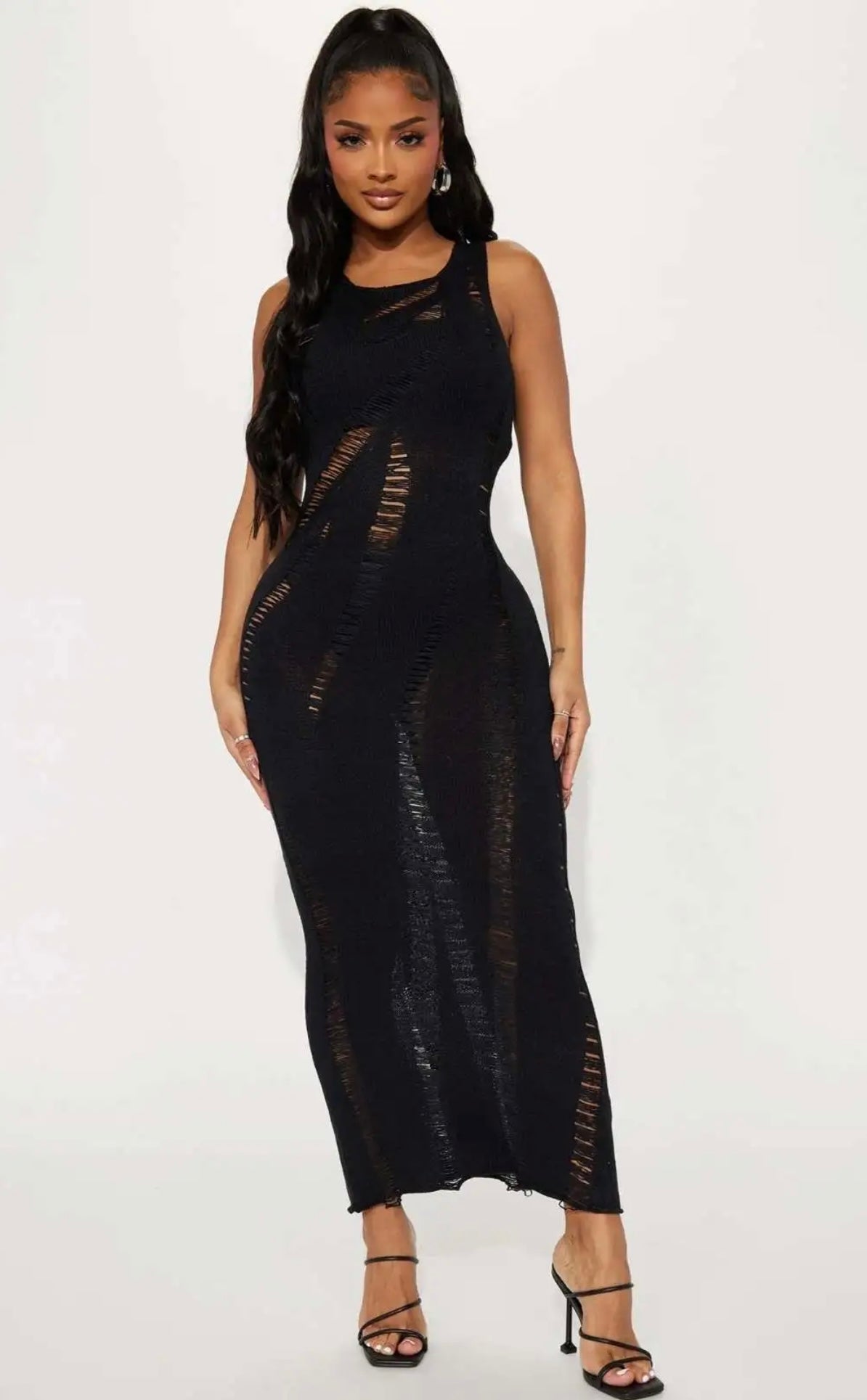 VESTIDO LUREX ROTURAS