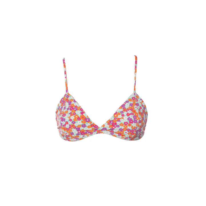 TRIÁNGULO FIJO FLORAL NARANJA-LILA