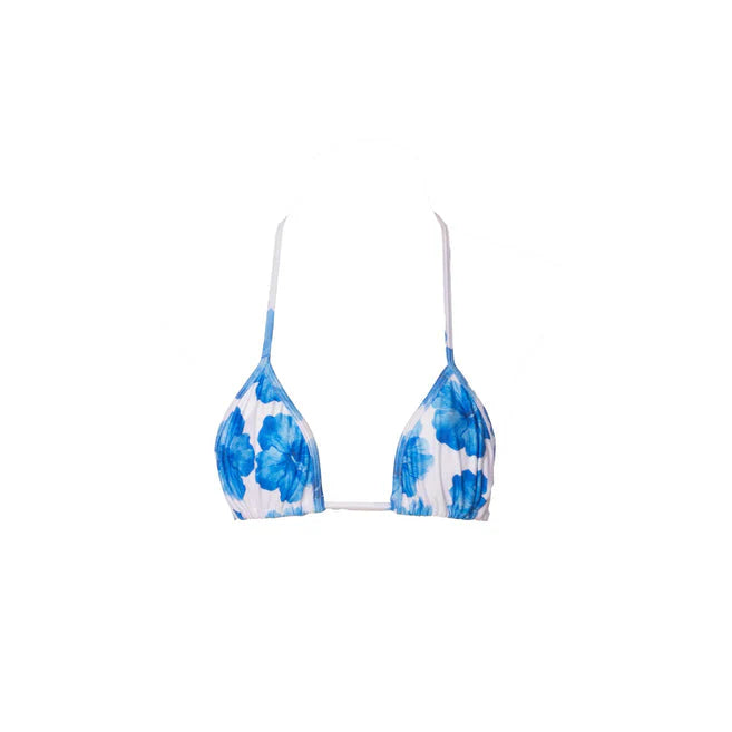TRIÁNGULO CORTINA HIBISCOS AZUL-BLANCO